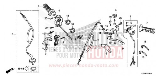 LEVIER DE GUIDON/COMMUTATEUR/CABLE (CRF125F/FB E/H/J) CRF125FE de 2014